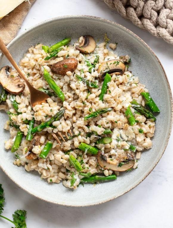 Savory Barley and Mushroom Risotto