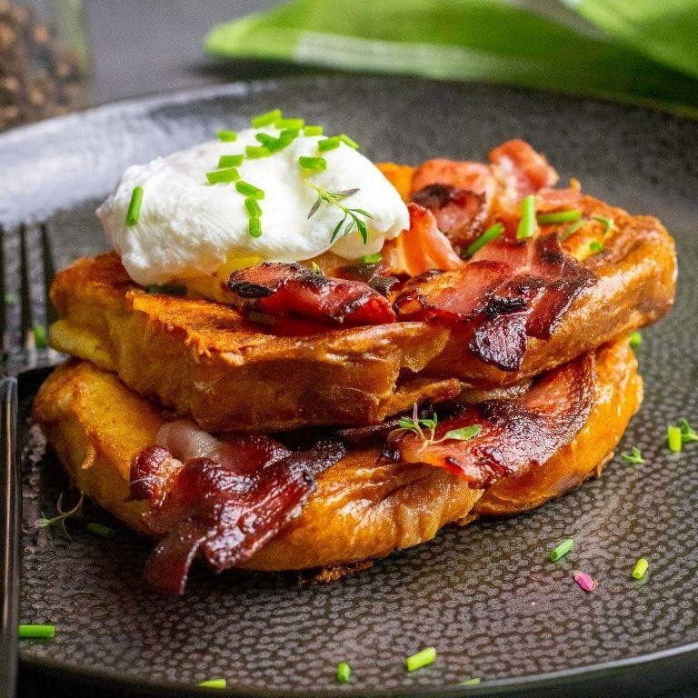 Savory French Toast with Eggs and Bacon