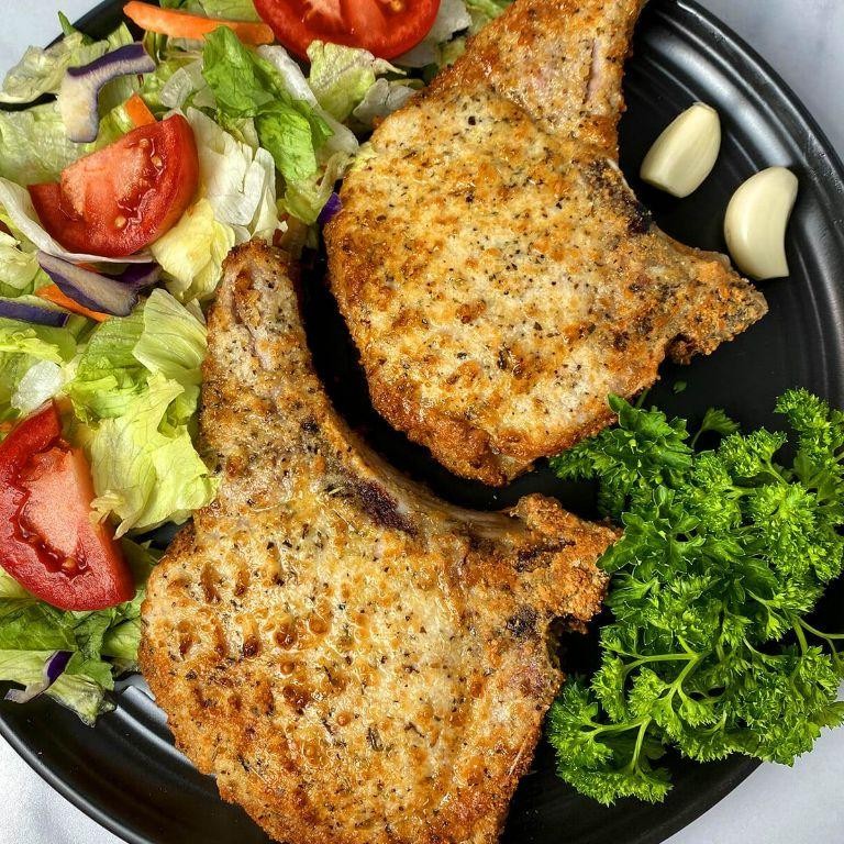 Savory Parmesan Crusted Air Fryer Pork Steaks