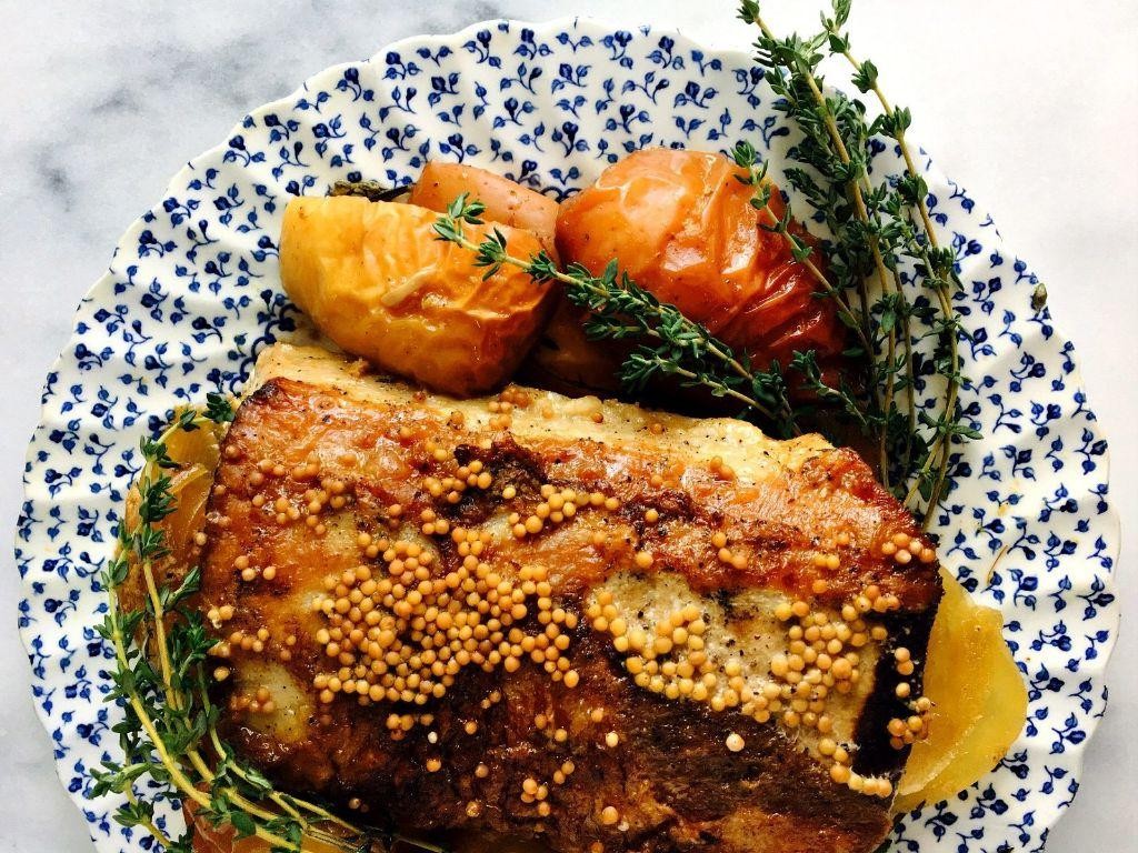 Savory Slow Cooker Mustard Pork Roast