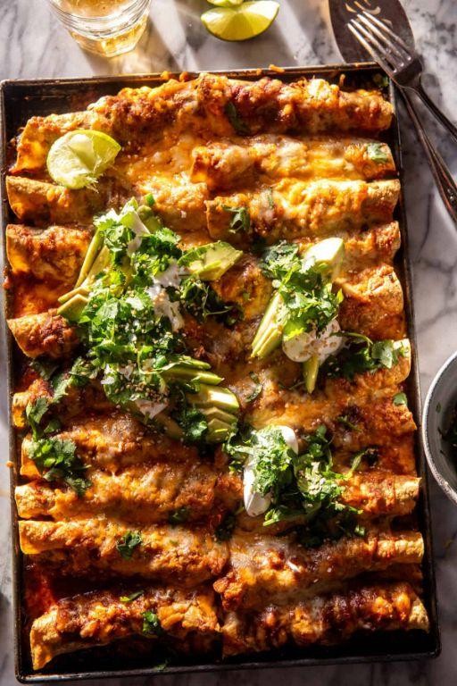 Savory Sweet Potato and Black Bean Enchiladas