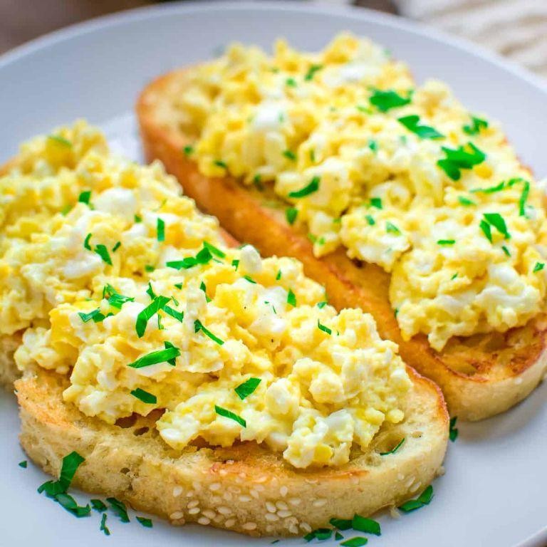 Scrambled Eggs on Sourdough Toast