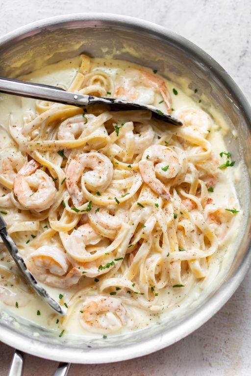 Seafood Alfredo with Parmesan