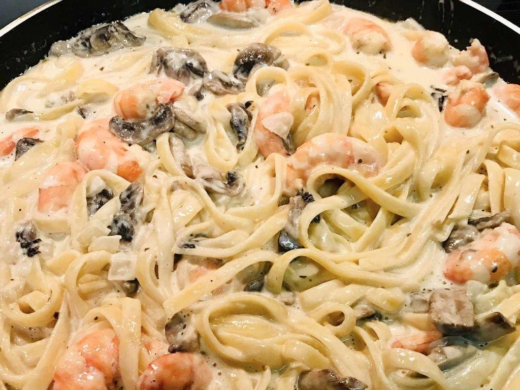 Seafood and Mushroom Alfredo
