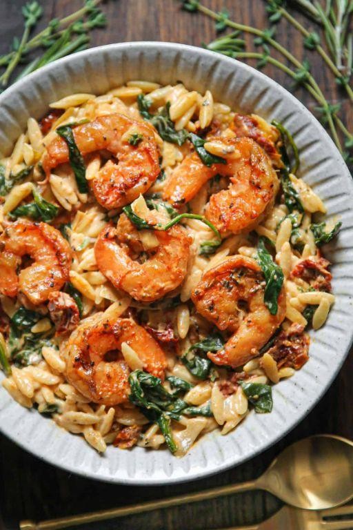 Seafood and Spinach Orzo