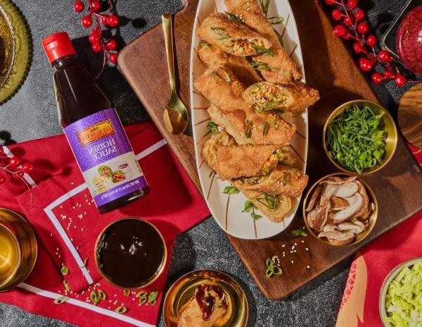 Sesame Pork Egg Rolls with Hoisin Dipping Sauce