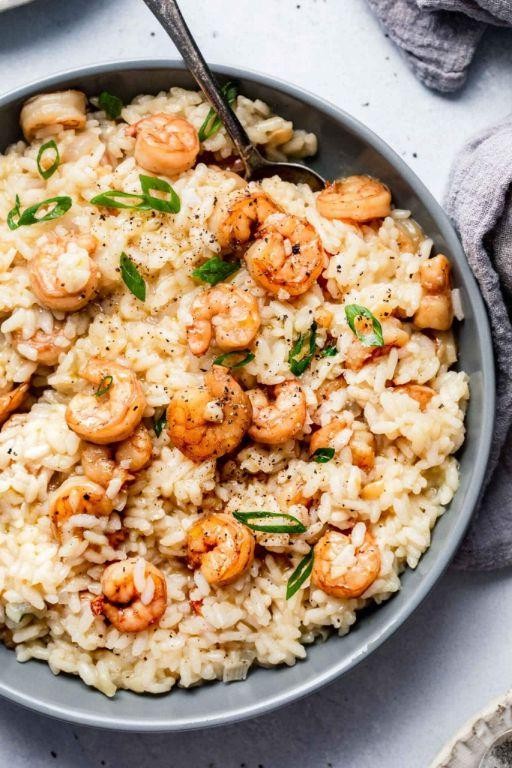 Shrimp and Mushroom Risotto Bake