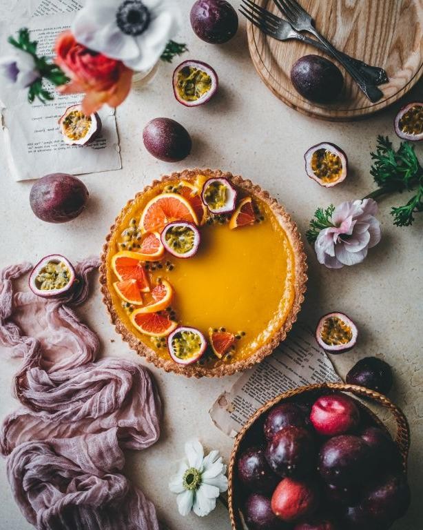 Silky Passion Fruit Curd Tart