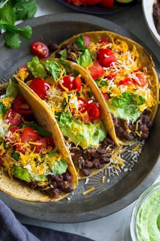 Simple Black Bean Tacos with Avocado