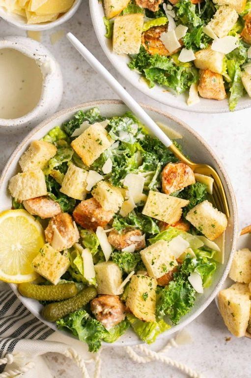 Simple Chicken Caesar Meal Prep Salad