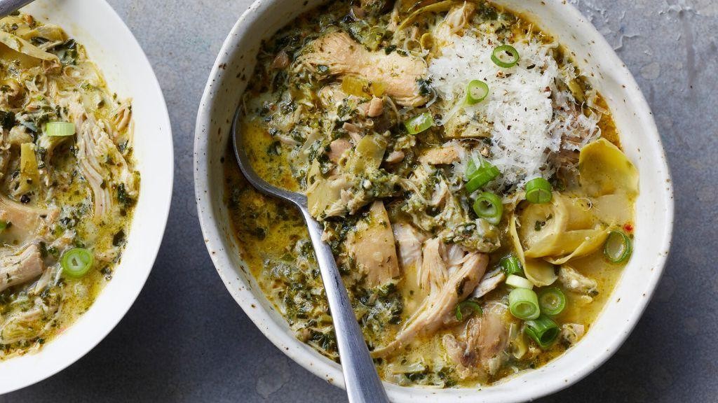 Slow Cooker Chicken, Spinach, and Artichoke Casserole