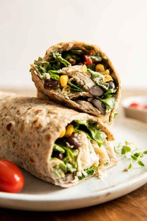 Slow Cooker Chicken, Spinach, and Avocado Wraps