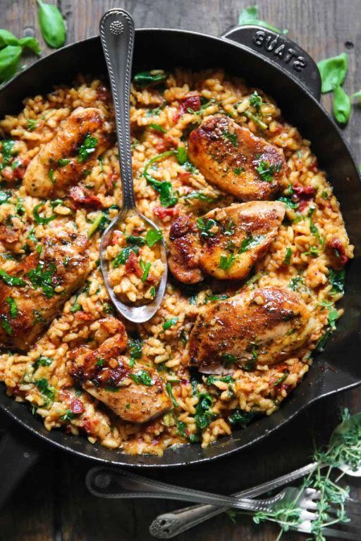 Slow Cooker Chicken Spinach and Tomato Risotto