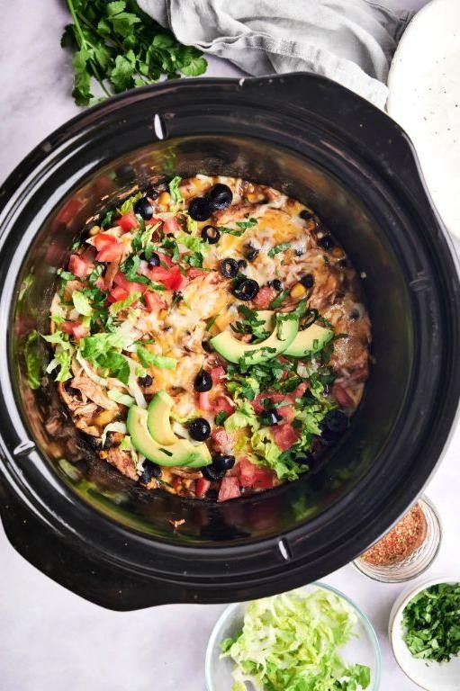 Slow Cooker Chicken and Spinach Enchiladas