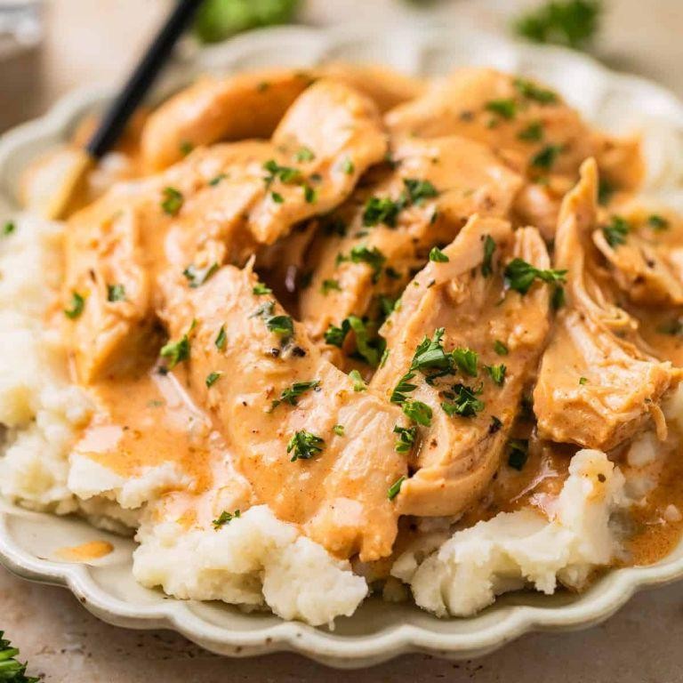 Slow Cooker Chicken with Honey Mustard Gravy