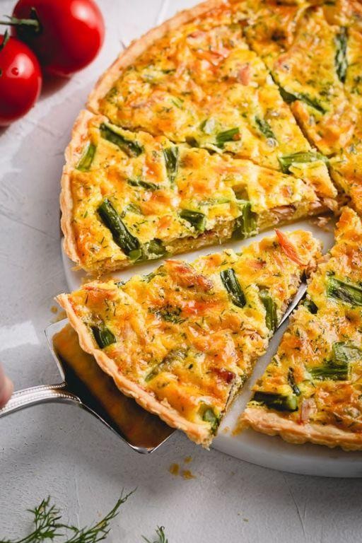 Smoked Salmon and Asparagus Quiche