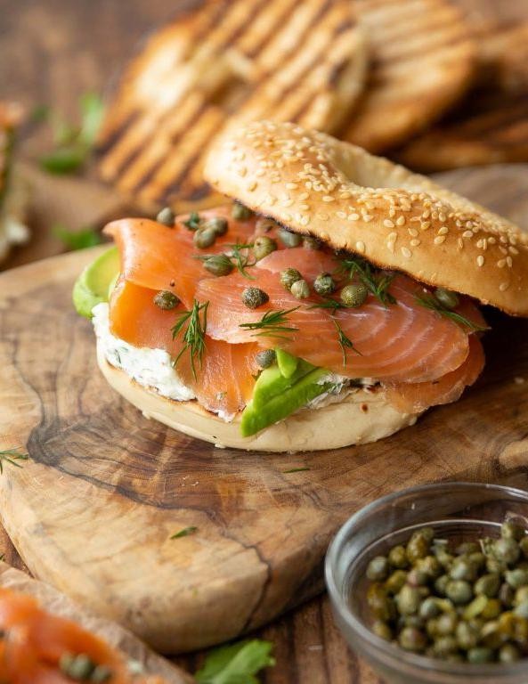 Smoked Salmon and Cream Cheese Bagels