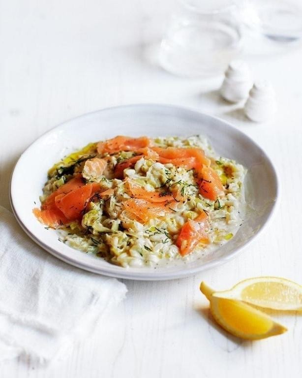Smoked Salmon and Creamy Leek Risotto