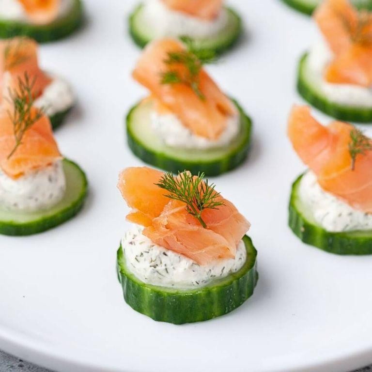 Smoked Salmon and Cucumber Canapés