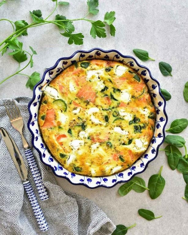 Smoked Salmon and Spinach Frittata