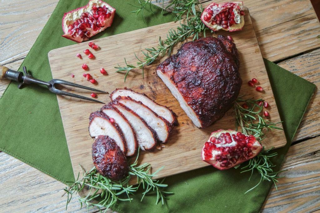 Smoked Turkey Breast with Cranberry Glaze