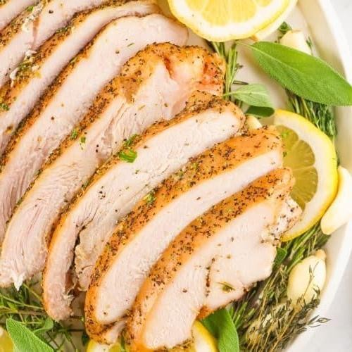 Smoked Turkey Breast with Garlic and Herb Butter
