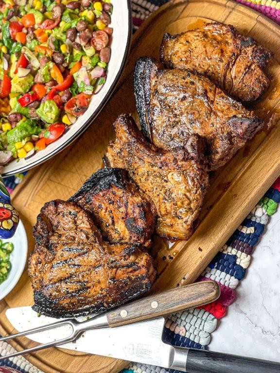 Smoky Chipotle Pork Steaks with Black Beans