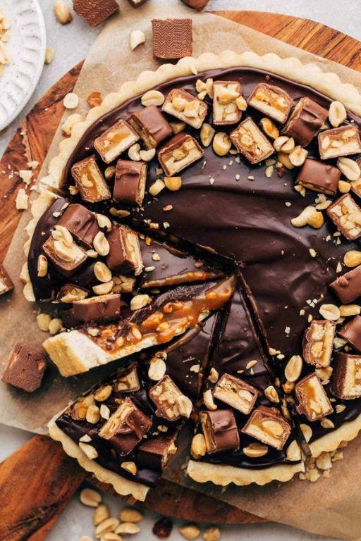 Snickers Tart with Chocolate Ganache