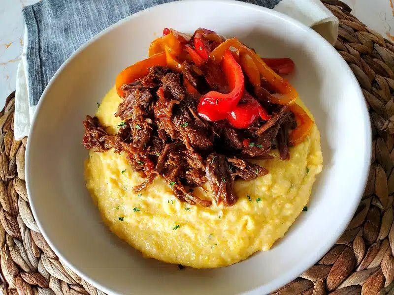 Southern-Style Carne Picada with Cheesy Grits