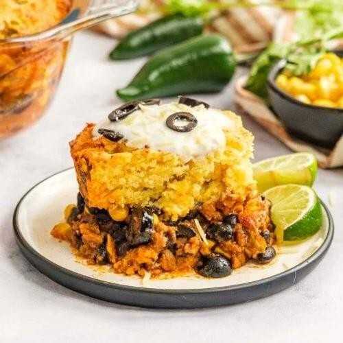 Southwestern Cornbread Casserole with Black Beans
