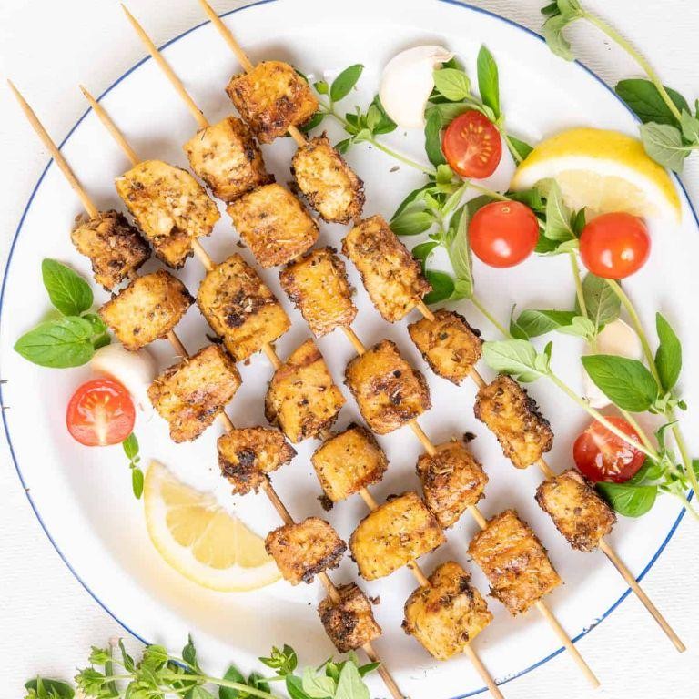 Souvlaki-Marinated Tofu Skewers