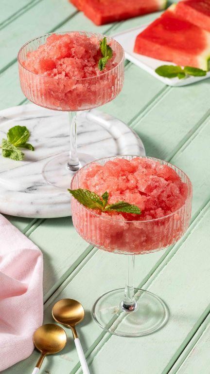 Spearmint and Watermelon Granita