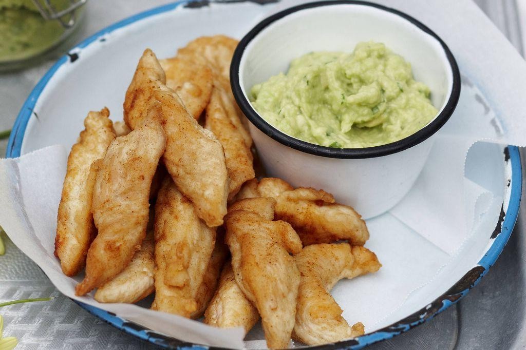 Spiced Paprika Chicken Tenders with Avocado Dip