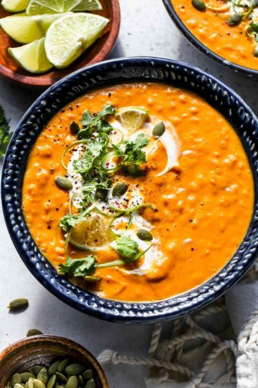 Spiced Pumpkin and Lentil Soup