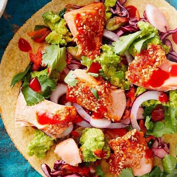 Spicy Alaskan Salmon Tacos