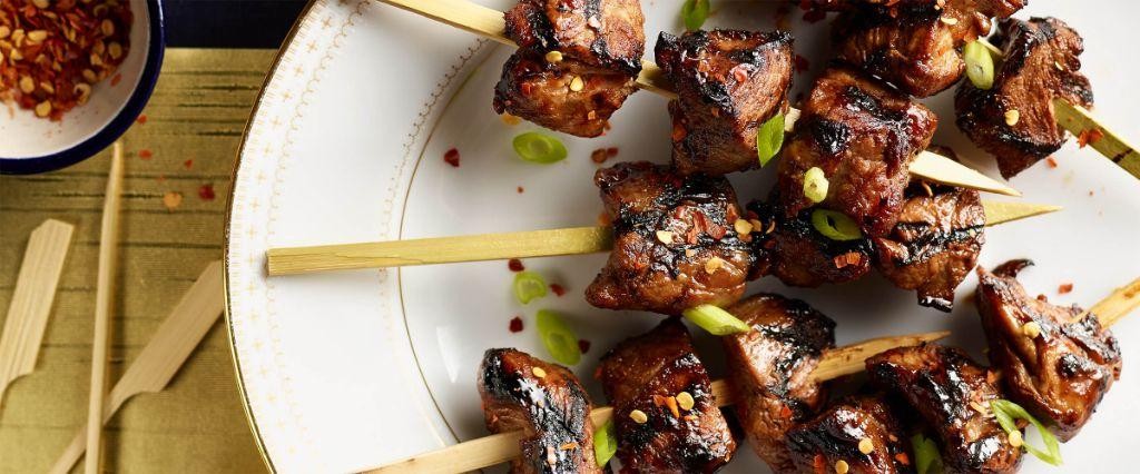 Spicy BBQ Szechuan Pork Skewers