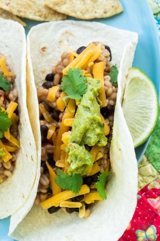 Spicy Barley and Black Bean Tacos