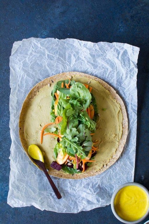 Spicy Beet Green Wraps with Avocado