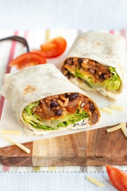 Spicy Black Bean and Cheese Burrito