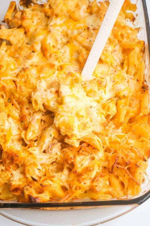 Spicy Buffalo Chicken Ditalini Pasta Bake