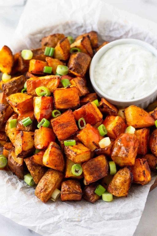 Spicy Buffalo Party Potatoes