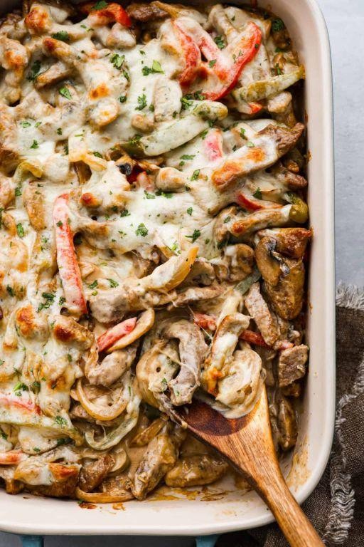 Spicy Philly Cheesesteak Casserole