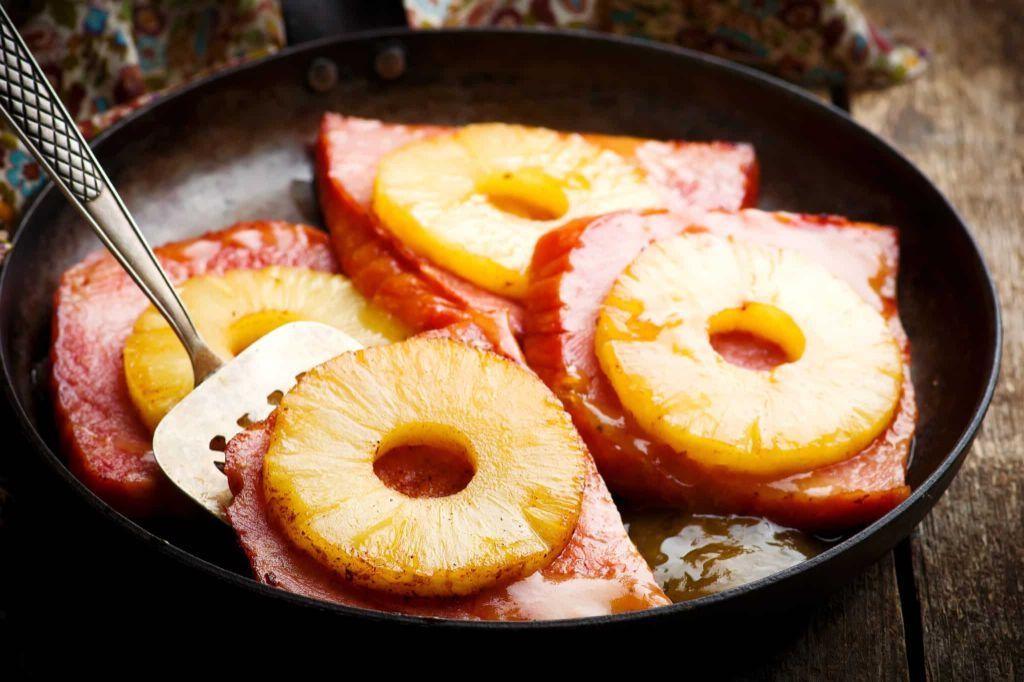 Spicy Pineapple Curry Ham Steak