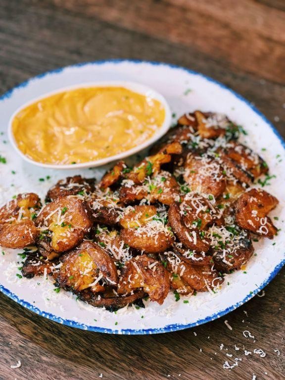 Spicy Sriracha Smash Potatoes