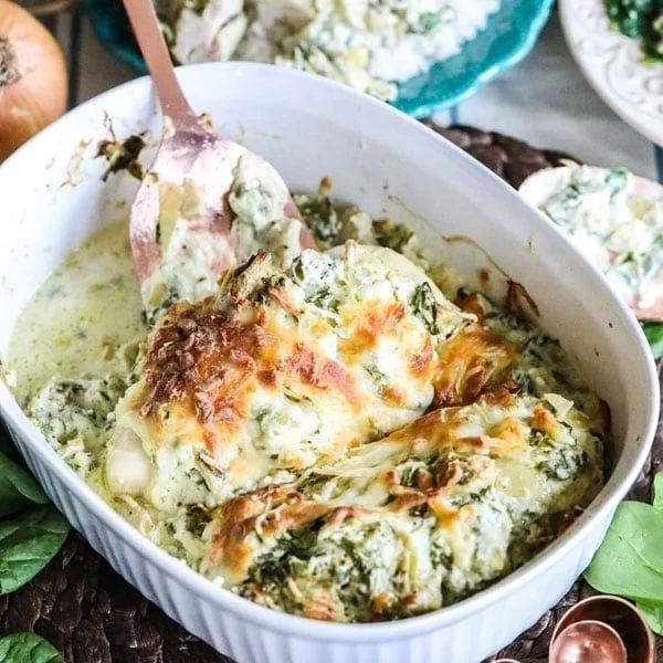 Spinach Artichoke Chicken Tender Dip