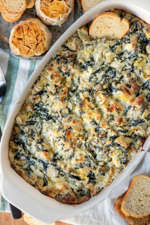 Spinach and Artichoke Dip with Roasted Garlic