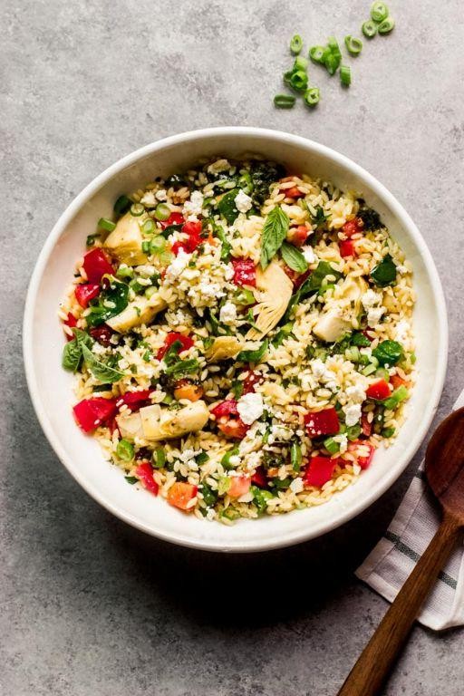 Spinach and Artichoke Orzo Salad