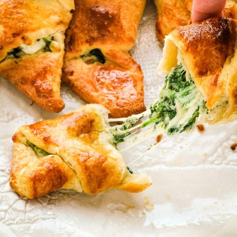 Spinach and Cottage Cheese Stuffed Croissants