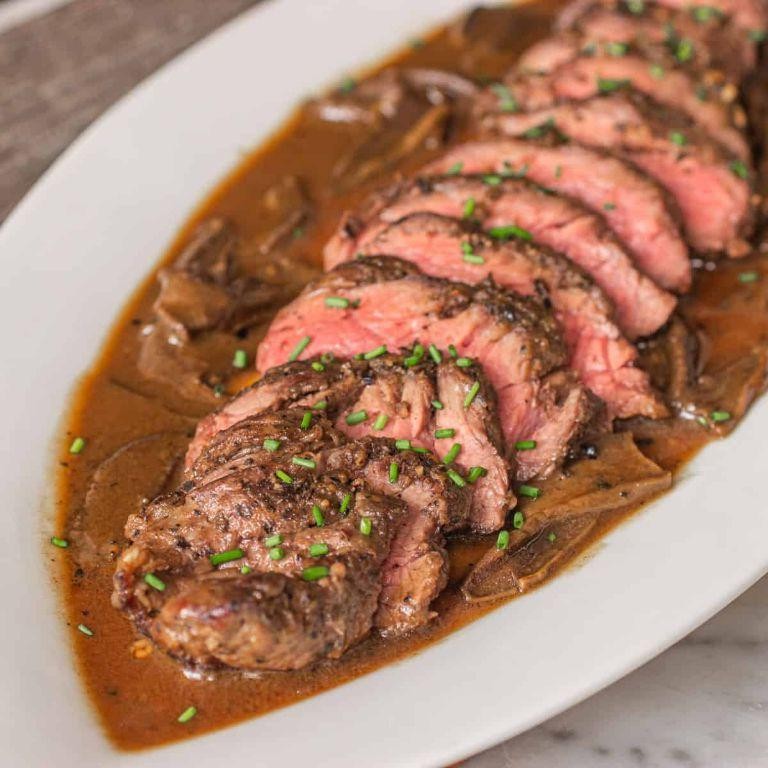 Steak au Poivre with Wild Mushroom Blend