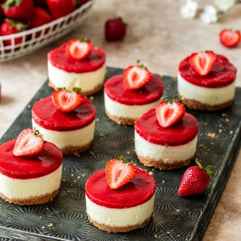 Strawberry Shortcake Mini Cheesecakes